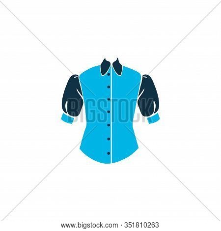Blouse Icon Colored Symbol. Premium Quality Isolated Puffed Sleeve Shirt Element In Trendy Style.