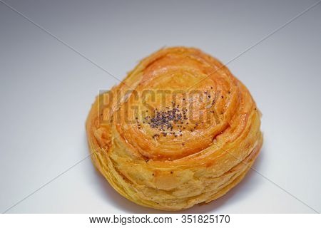 Fresh Pastries Gogal Isolated On White Background. Traditional Azerbaijani Cookie . Gogal Traditiona