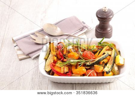 roasted vegetable- baked tomato, bell pepper, zucchini, panais