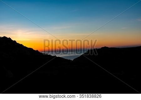 Sunrise At Calanque De Morgiou (marseille, France): The Breathtaking High Contrast Cliff Mountain La