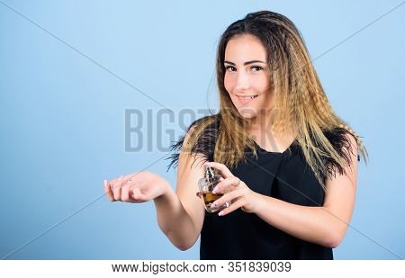 Let Desire Lead You. Lady With Bottle Of Perfume. Morning Grooming. Woman With Bottle Of Perfume. Gi