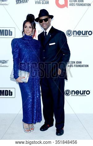 LOS ANGELES - FEB 9:  Lisa Harris, Jimmy Jam Harris at the 28th Elton John Aids Foundation Viewing Party at the West Hollywood Park on February 9, 2020 in West Hollywood, CA