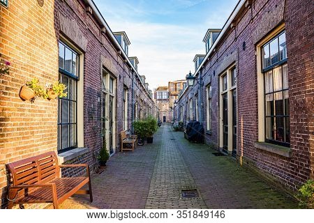Utrecht, Netherlands - January 06, 2020. Seven Alleys - Zeven Steegjes - Working Class Neighborhood