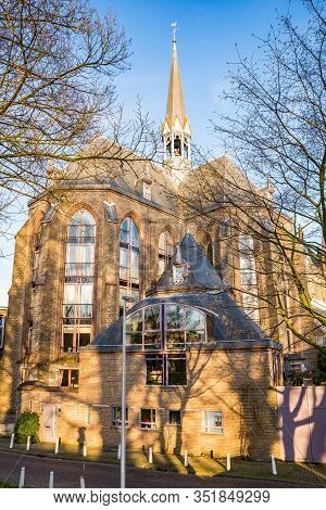 Utrecht, Netherlands - January 06, 2020. Old Neo Gothic Church Martinuskerk Rebuilded For Living
