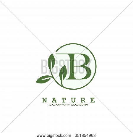 B Letter Nature Floral Logo