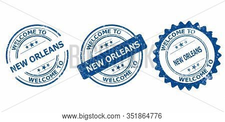 Welcome To New Orleans Blue Old Stamp Sale