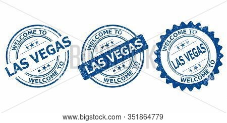 Welcome To Las Vegas Blue Old Stamp Sale
