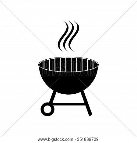 Outdoor Grill Vector. Bbq Grill Icon Isolated