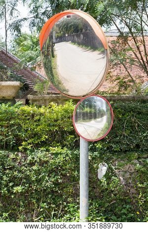 Safety Mirrors Located At A T Junction