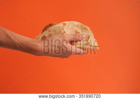 National Food Concept. Mexican National Food Tacos Or Tatar National Food - Kystyby In Hand On An Or