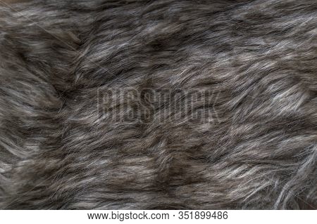 Gray Brown Faux Wolf Fur Texture Background Chic Cape