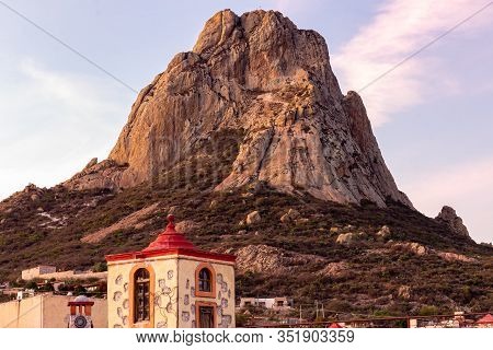 Pena De Bernal Is A 400 Meter High Monolith, One Of The Tallest In The World. The Pena De Bernal Is