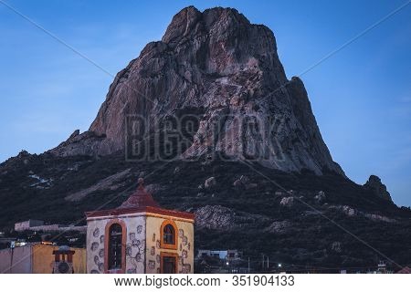 Pena De Bernal Is A 400 Meter High Monolith, One Of The Tallest In The World. The Pena De Bernal Is 