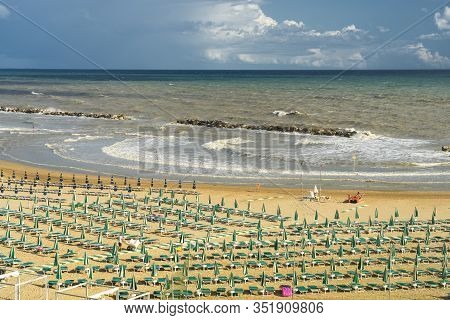 Termoli, Campobasso, Molise, Italy, And Its Beach At Summer