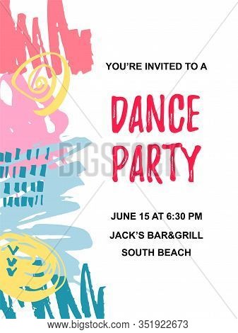 Backdrop With Hand Drawn Stains. Place For Text. Template For Greetins, Holidays, Party Invitation, 