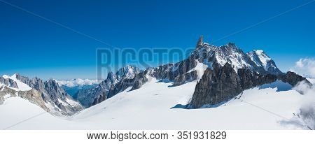 Dente Del Gigante Landscape Shooted From The Clabeway Station Of Punta Helbronner In A Sunny Day Wit
