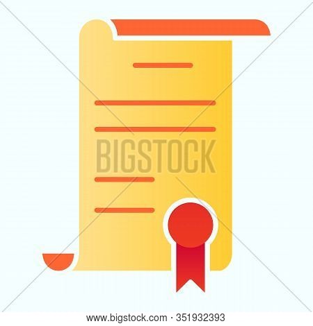Declaration Flat Icon. American Document Vector Illustration Isolated On White. Contract Gradient St