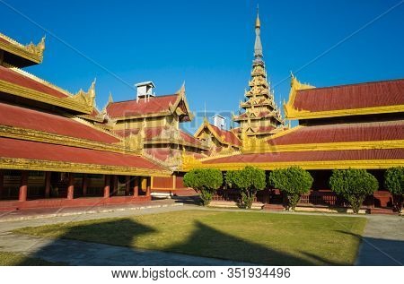 Mandalay royal Palace, Great Audience Hall and other structures inside of palace compound, Myanmar