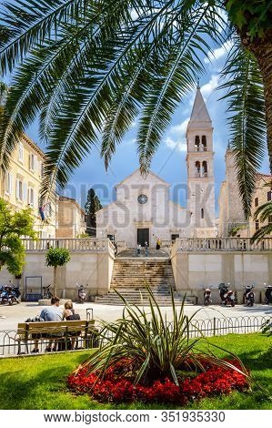 Supetar, Croatia - May 22, 2019: Church Of Saint Peter Or Crkva Sv. Petra In Supetar Town On Brac Is