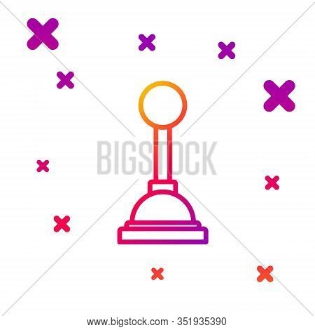 Color Line Gear Shifter Icon Isolated On White Background. Manual Transmission Icon. Gradient Random