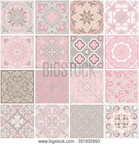Geometrical Composition Of Squares. The Design Of The Seamless Pattern Is Intended For Printing On F