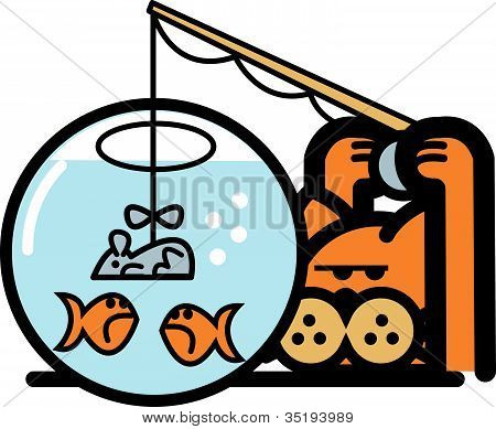 Kissa ClipArt Kalastus kala kulhoon