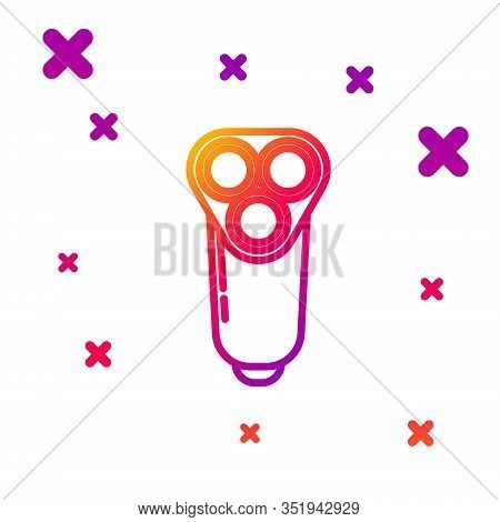Color Line Electric Razor Blade For Men Icon Isolated On White Background. Electric Shaver. Gradient