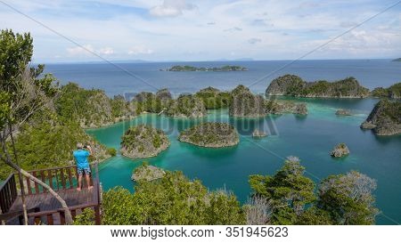 Heavenly And Remote Islands. Piaynemo Lagoon, Fam Archipelago, North Raja Ampat, One Of The Most Bea