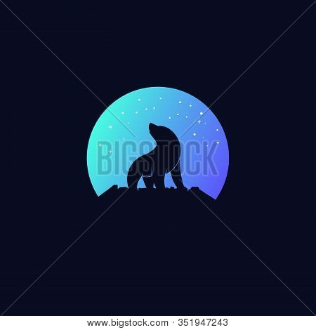 Bear Gradient  Art Illustration Vector Template, Suitable For Creative Industry, Multimedia, Enterta