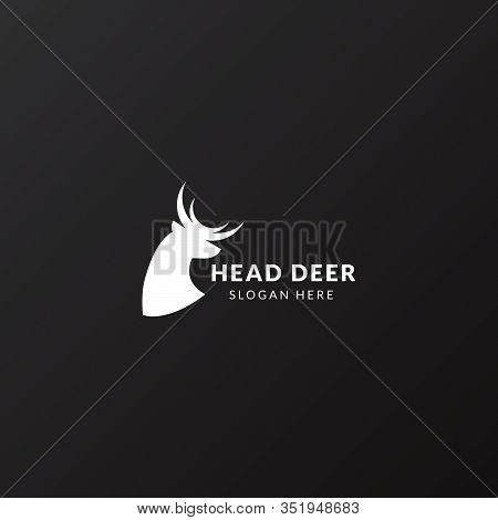 Vector Logo Illustration Deer Head Suitable For Creative Industry, Multimedia, Entertainment, Educat