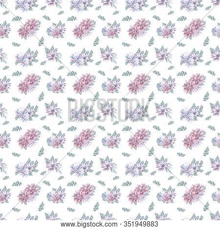 This Modern Pink And Purple Floral Pattern Features A Repeating Flower Background Design With Pastel
