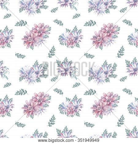 This Modern Pink And Purple Floral Pattern Features A Repeating Flower Background Design With Pastel