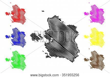 Laane County (republic Of Estonia, Counties Of Estonia) Map Vector Illustration, Scribble Sketch Laa