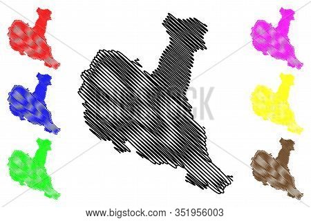 Zajecar District (republic Of Serbia, Districts In Southern And Eastern Serbia) Map Vector Illustrat