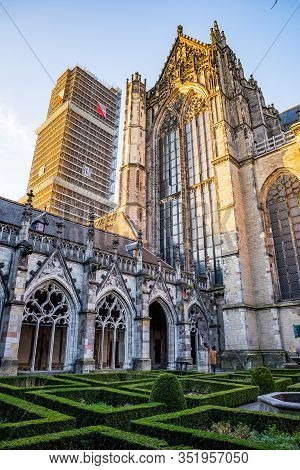 Utrecht, Netherlands - January 06, 2020. Pandhof Garden Of The Dom Church Is One Of Holland Most Bea