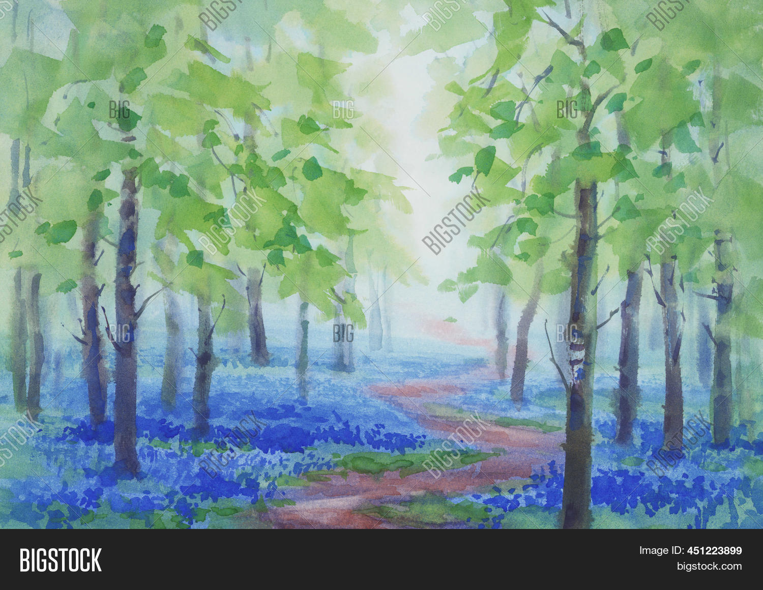 Blue Flowers Misty Image & Photo (Free Trial) Bigstock