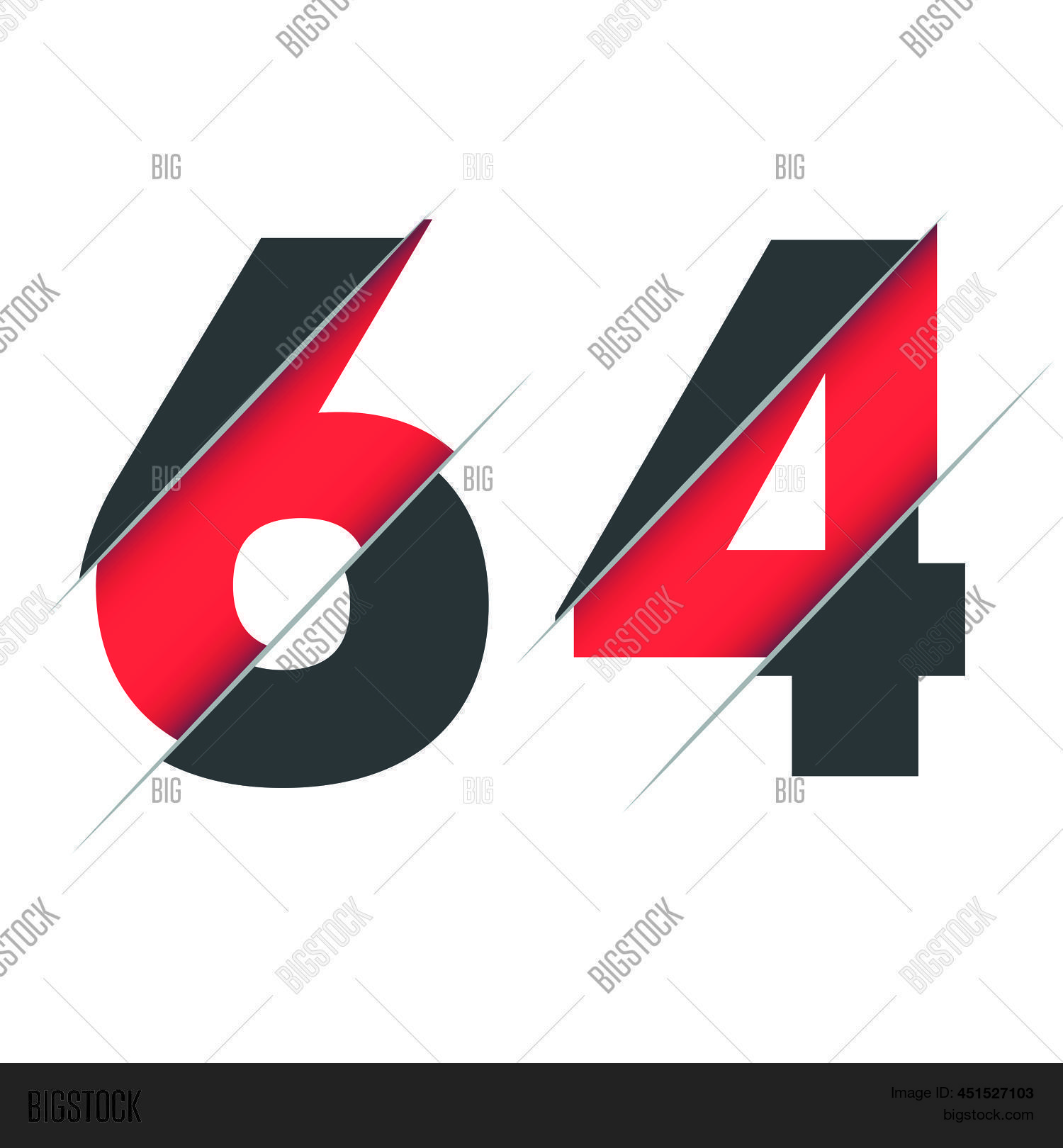 64 6 4 Number Logo Vector & Photo (Free Trial) | Bigstock