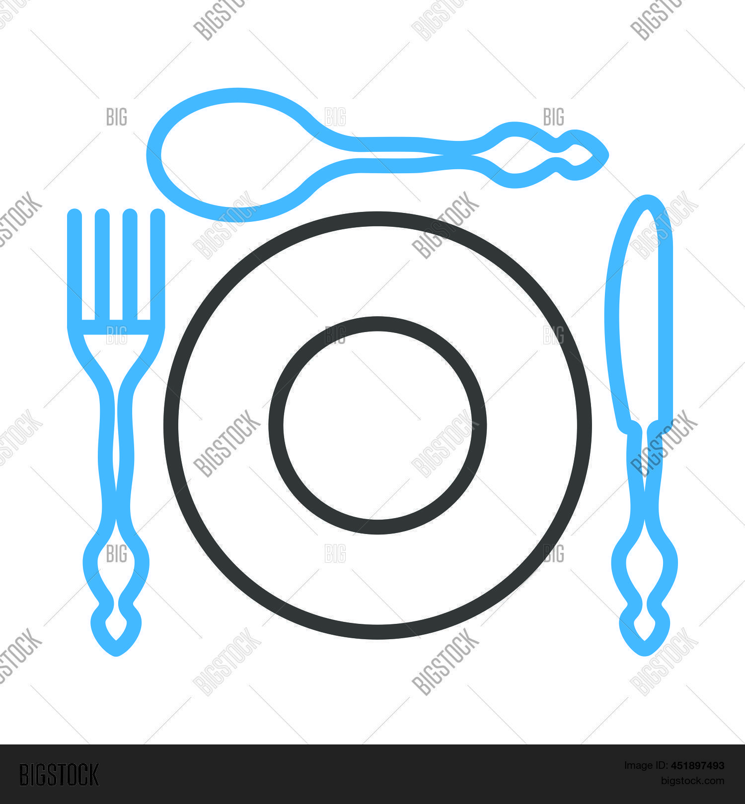 Icon Silverware Plate Vector & Photo (Free Trial) | Bigstock