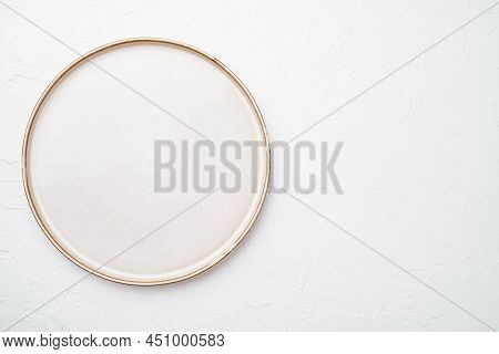 Rustic Plate Set With Copy Space For Text Or Food With Copy Space For Text Or Food, Top View Flat La