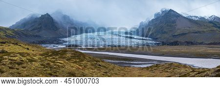 Glacier Tongue Slides From The Vatnajokull Icecap Or Vatna Glacier Near Subglacial Oraefajokull Volc