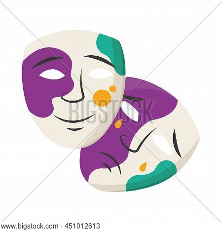 Isolated Group Of Theather Masks Icon Vector Illustration