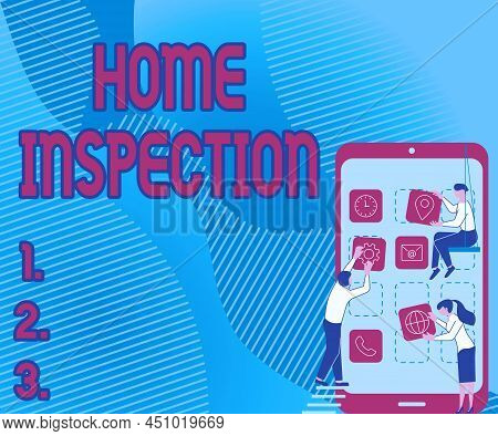 Text Showing Inspiration Home Inspection. Business Idea Examination Of The Condition Of A Home Relat