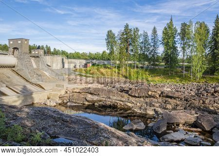 View Of The Imatrankoski Rapid (the Imatra Rapid) And The Hydroelectric Powerplant Dam In Summer, Vu