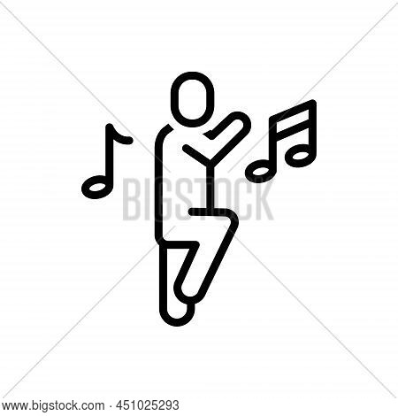 Black Line Icon For Dancing Shindig Dance Music People Dancers Happy