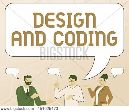 Text Caption Presenting Design And Coding. Word For Tool That Can Be Used In Design And Planning Pro