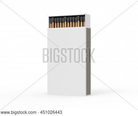 Blank Matchbox Mockup For Branding And Promotion, Empty Paper Packaging Match Book Mockup On Isolate