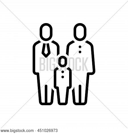 Black Line Icon For Parental Ancestral Heritable Parent Fatherly Kid Member Familiar Generation