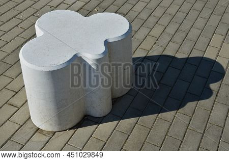 Smooth Concrete Chair-sized Castings. Suitable As An Urban Design Barrier To Enter The Pedestrian Zo