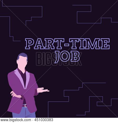 Text Sign Showing Part Time Job. Word For Working A Few Hours Per Day Temporary Work Limited Shifts 