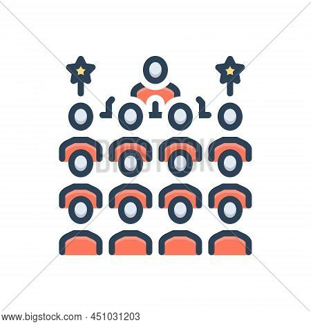Color Illustration Icon For Congress Conference Convention Gathering Association Assembly People Cro